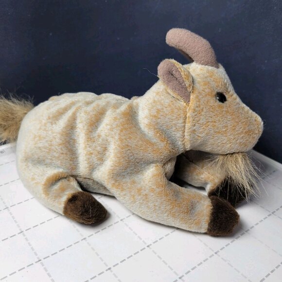 Goatee Ty Beanie Baby Tan with Brown Feet and Brown Horns - with tag - Picture 2 of 7